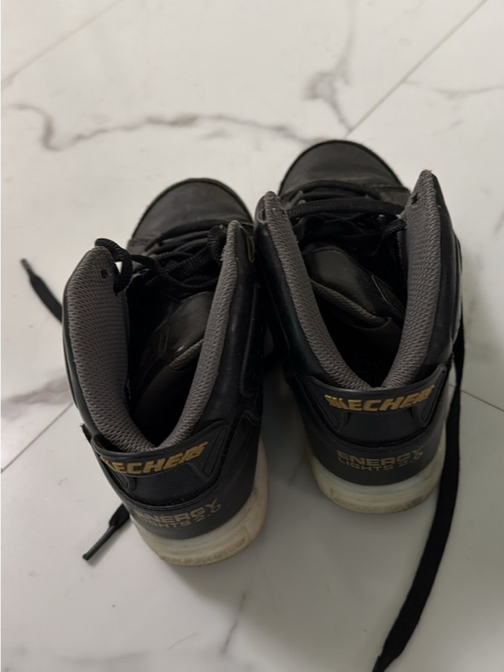 Skechers Black and Grey High-Top Athletic Sneakers